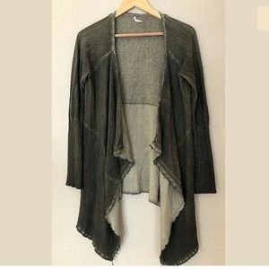 Free People Burnout Open Draped Cardigan Fringe